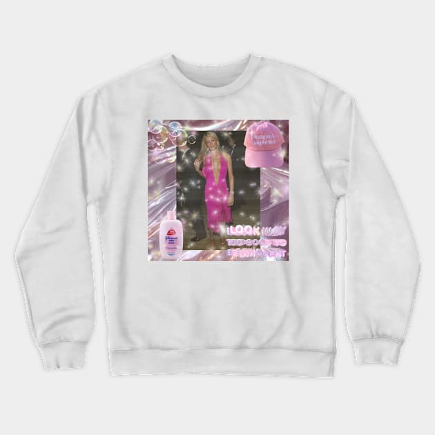 Pretty in Pink Crewneck Sweatshirt by DestroyMeDaddy